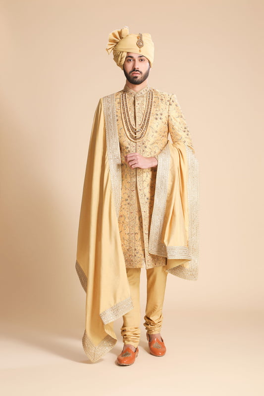 Marvelous Rich Yellow Sherwani