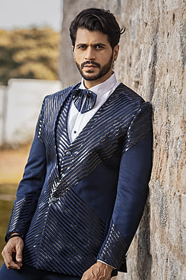 Elegant Blue Full Set Designer Suits