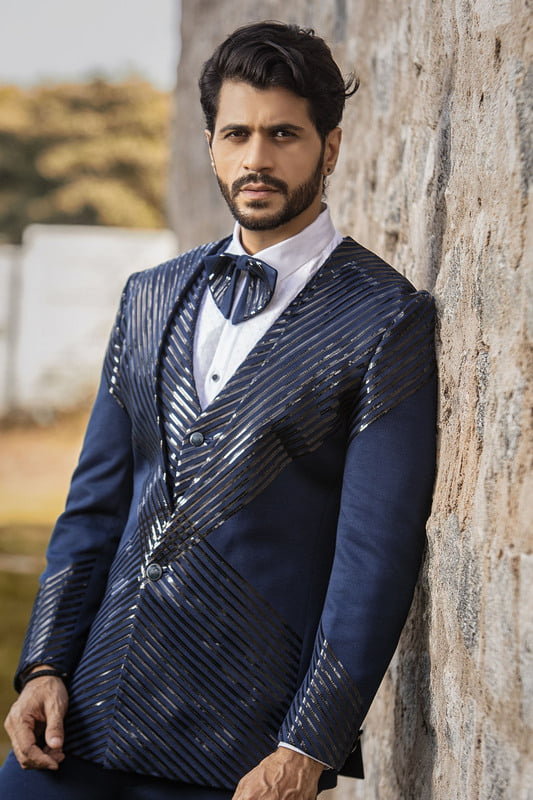 Elegant Blue Full Set Designer Suits Elegant Blue Full Set Designer Suits