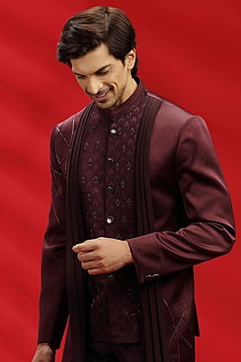 Maroon Rich Jodhpuri