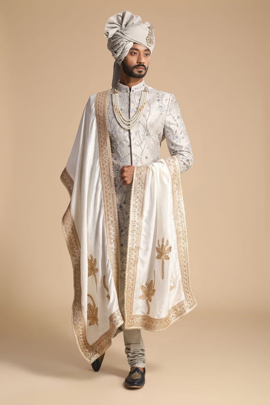 Glittering Rich Designer Sherwani-min Glittering Rich Designer Sherwani-min