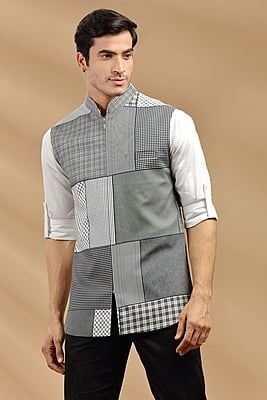 Checked Grey Bandi Checked Grey Bandi