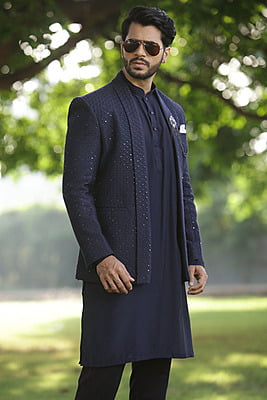 Marvel Dark Blue IndoWestern