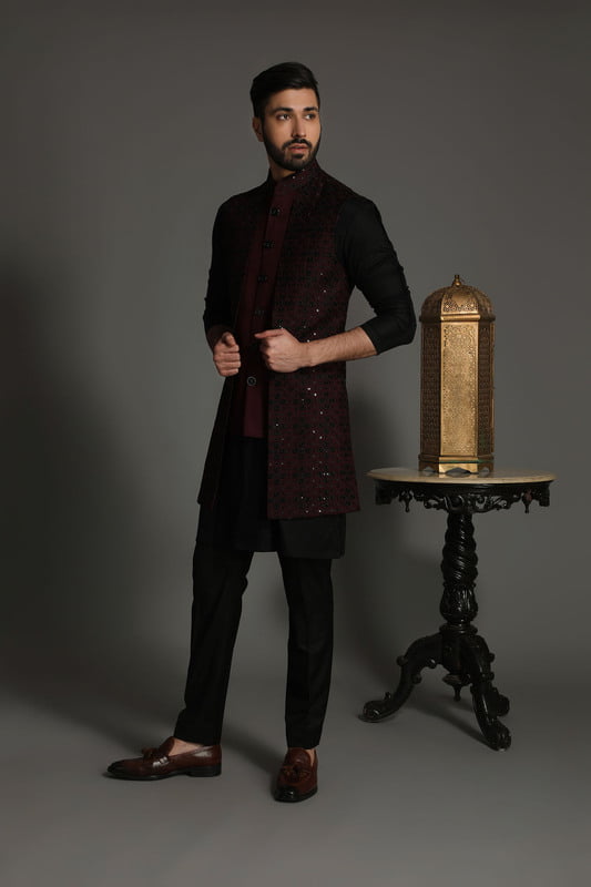 Designer Black Maroon