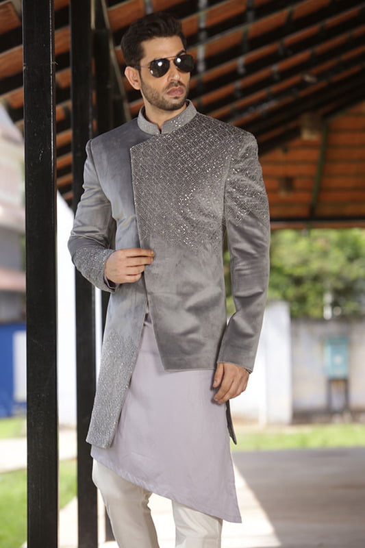 Marvel Shiny Grey IndoWestern