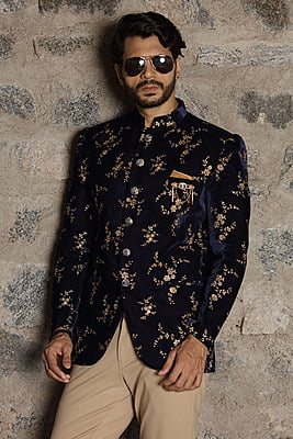 Velvet Blue Jodhpuri