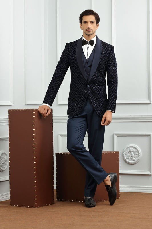 Rich Navy Blue Wedding Suit