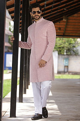 Elegant Pink Full Set Sherwani