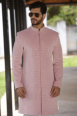 Elegant Pink Full Set Sherwani