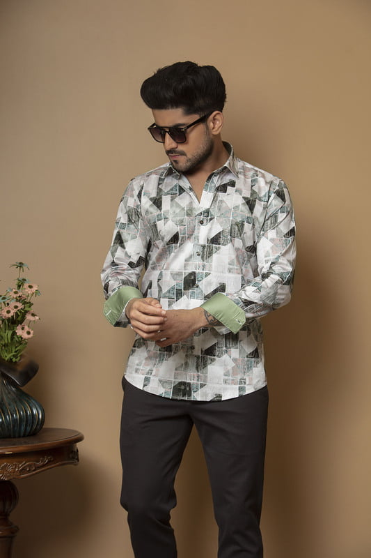 Mural Green Printed Shirts