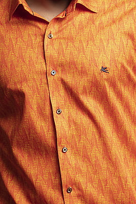 Rich Orange Printed Shirt